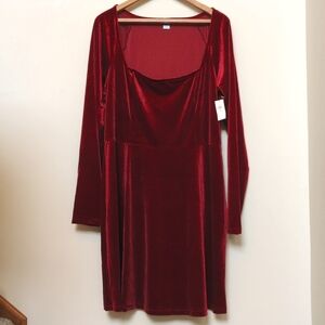 NEW XLT Velour Flare Mini Dress Fire Scarlet XL Tall Old Navy Fit and Gorgeous ❤